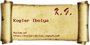 Kogler Ibolya névjegykártya